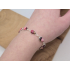 Echt zilveren armband roze Dahlia copper turkoois armband